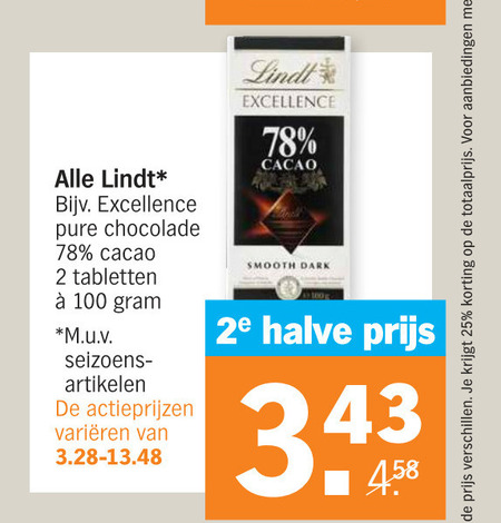 Lindt   chocolade folder aanbieding bij  Albert Heijn - details