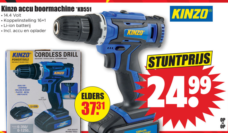 Kinzo   accuboormachine folder aanbieding bij  Dirk - details