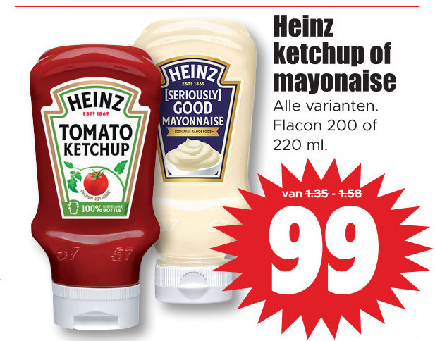 Heinz   mayonaise, tomatenketchup folder aanbieding bij  Dirk - details