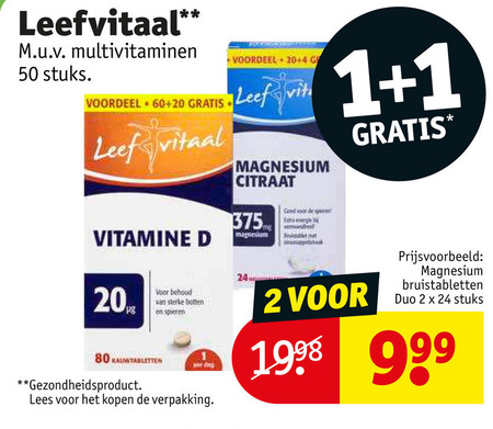 Leef Vitaal   voedingssupplement folder aanbieding bij  Kruidvat - details