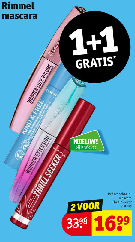 Rimmel   mascara folder aanbieding bij  Kruidvat - details