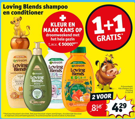 Garnier Loving Blends   shampoo, conditioner folder aanbieding bij  Kruidvat - details