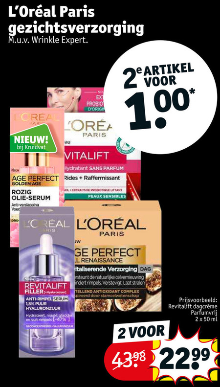 L Oreal   nachtcreme, gezichtsverzorging folder aanbieding bij  Kruidvat - details