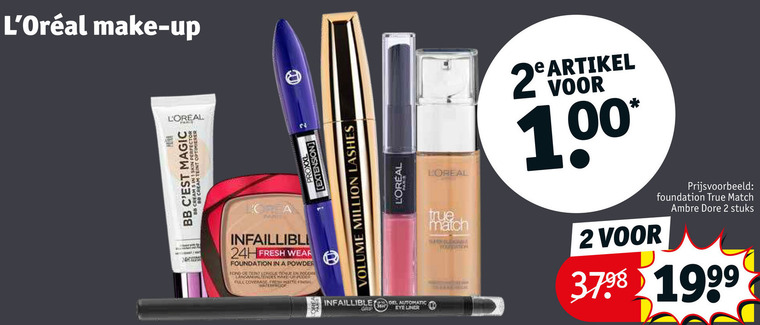 L Oreal   foundation, mascara folder aanbieding bij  Kruidvat - details