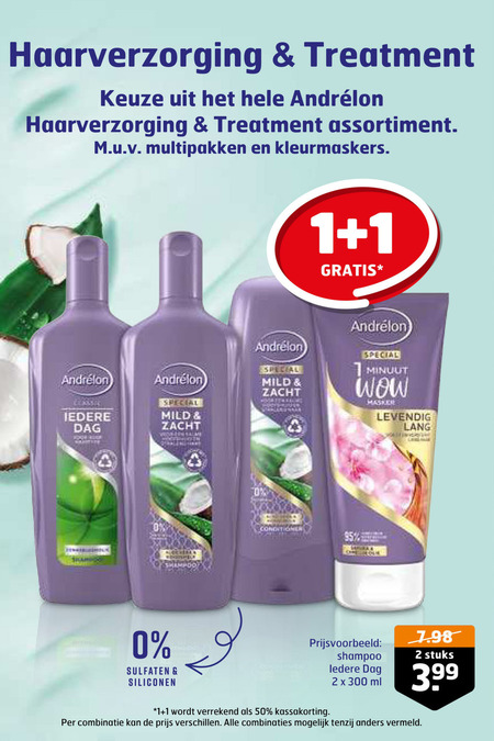 Andrelon   shampoo, conditioner folder aanbieding bij  Trekpleister - details