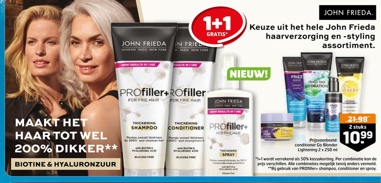 John Frieda   shampoo, conditioner folder aanbieding bij  Trekpleister - details