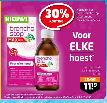 bronchostop   hoestsiroop folder aanbieding bij  Trekpleister - details