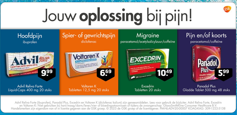 Advil   pijnremmer folder aanbieding bij  Trekpleister - details