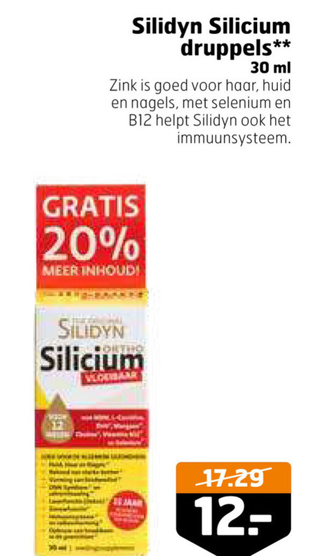 Silidyn   voedingssupplement folder aanbieding bij  Trekpleister - details