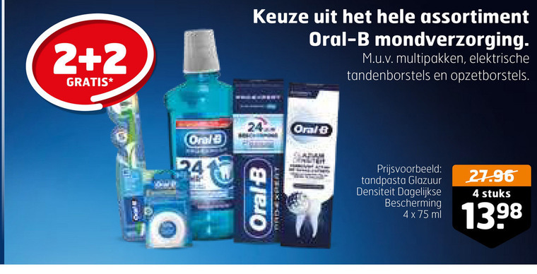 Oral-B   mondwater, tandenborstel folder aanbieding bij  Trekpleister - details