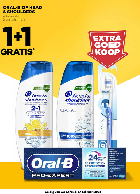 Oral-B   shampoo, tandpasta folder aanbieding bij  Jumbo - details