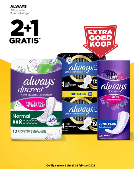 Always   inlegkruisjes, maandverband folder aanbieding bij  Jumbo - details