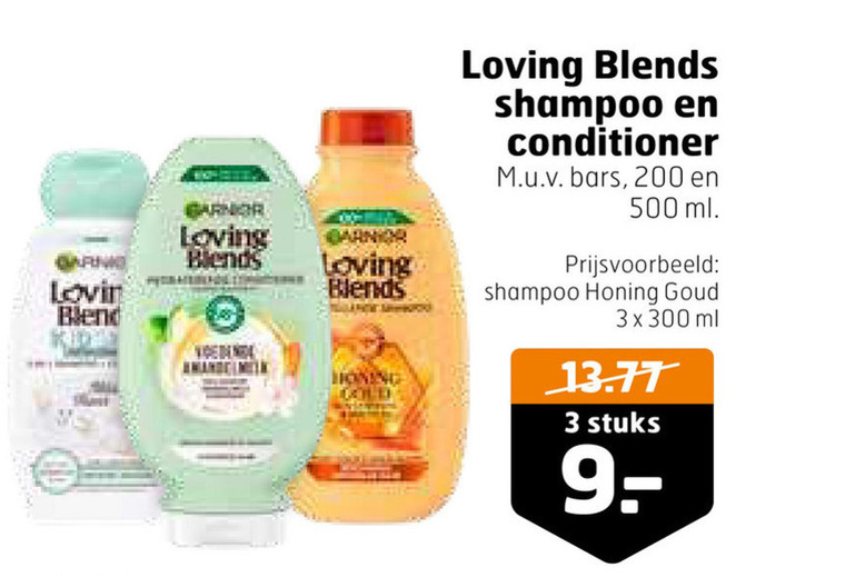 Garnier Loving Blends   shampoo, conditioner folder aanbieding bij  Trekpleister - details