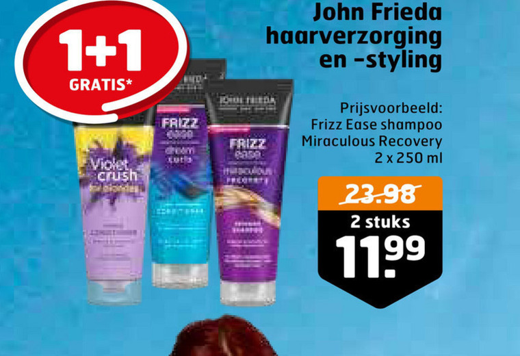 John Frieda   haarverzorging, shampoo folder aanbieding bij  Trekpleister - details