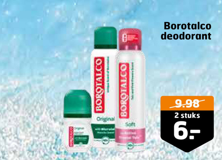 Borotalco   deodorant folder aanbieding bij  Trekpleister - details