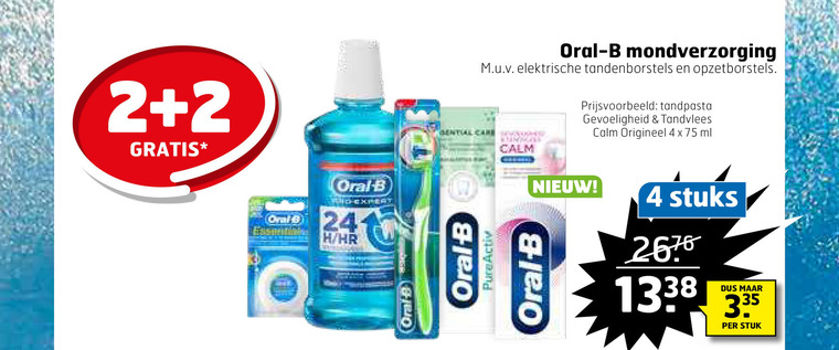 Oral-B   mondwater, flosdraad folder aanbieding bij  Trekpleister - details