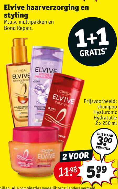 Elvive   conditioner, shampoo folder aanbieding bij  Kruidvat - details