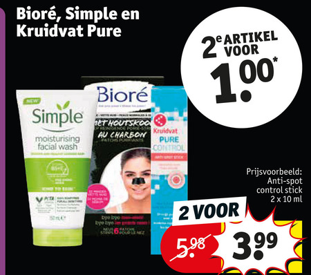 Simple   gezichtsreiniging folder aanbieding bij  Kruidvat - details