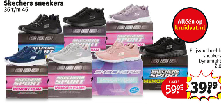 Onmogelijk roze eindpunt Skechers dames sneakers folder aanbieding bij Kruidvat - details