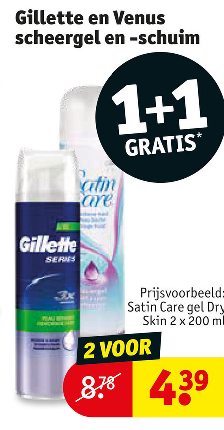 Gillette   scheerschuim, scheergel folder aanbieding bij  Kruidvat - details