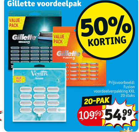 Gillette   scheermesjes folder aanbieding bij  Kruidvat - details