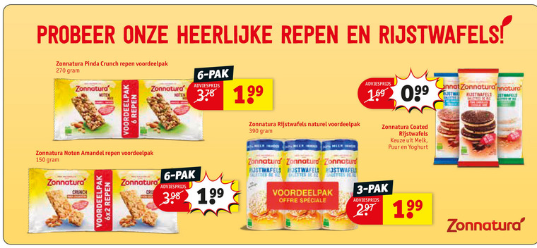 Zonnatura   rijstwafels, mueslireep folder aanbieding bij  Kruidvat - details