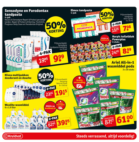 Sensodyne   tandpasta, douchegel folder aanbieding bij  Kruidvat - details