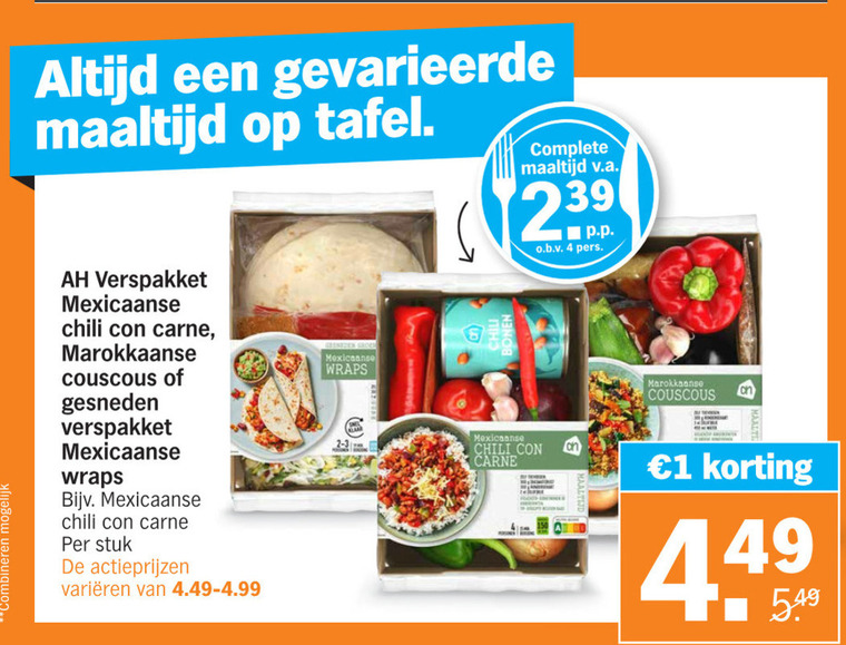 groentenpakket folder aanbieding bij Albert Heijn - details