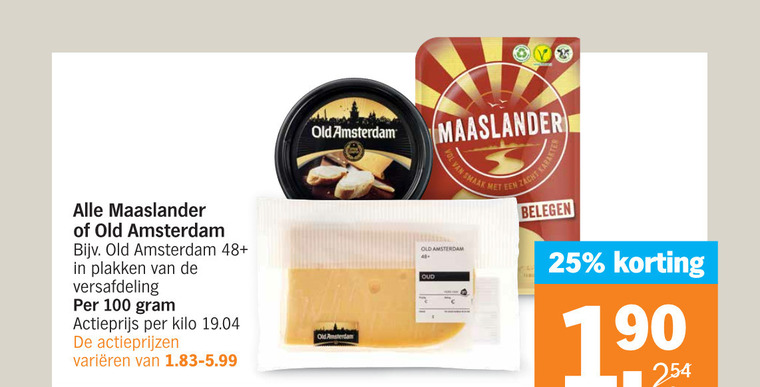 Maaslander   kaas, kaasplakken folder aanbieding bij  Albert Heijn - details