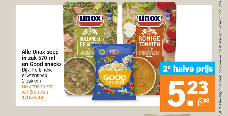 Unox   noodles, soep folder aanbieding bij  Albert Heijn - details