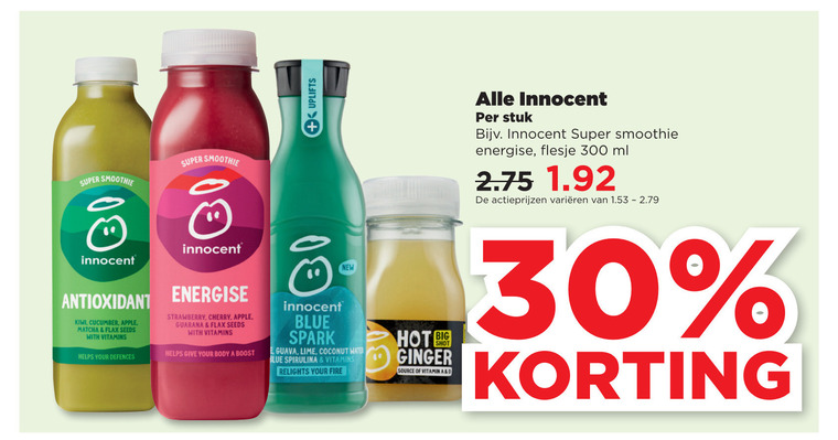 Innocent   fruitsmoothie folder aanbieding bij  Plus - details