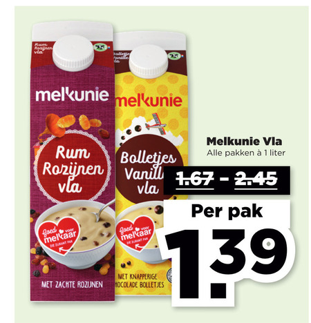 Melkunie   vla folder aanbieding bij  Plus - details