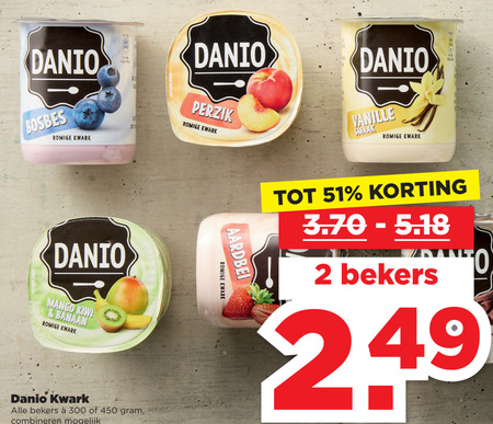 Danone Danio   kwark folder aanbieding bij  Plus - details