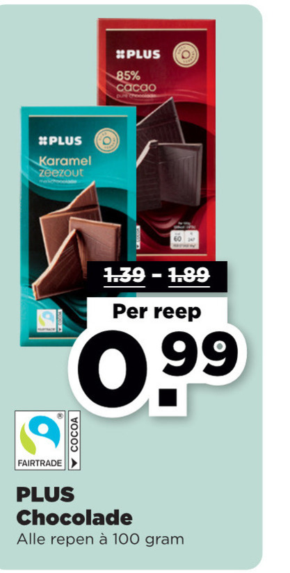 Plus Huismerk   chocolade folder aanbieding bij  Plus - details