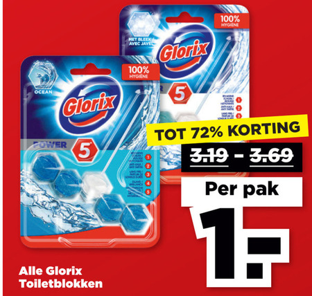 Glorix   toiletblok folder aanbieding bij  Plus - details