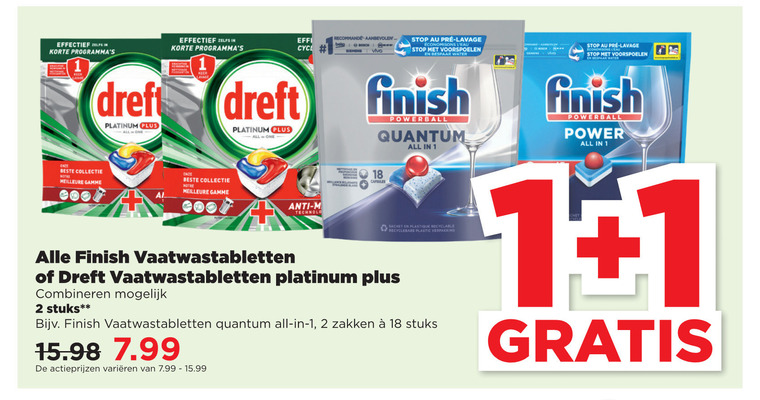 Finish   vaatwasmiddel folder aanbieding bij  Plus - details