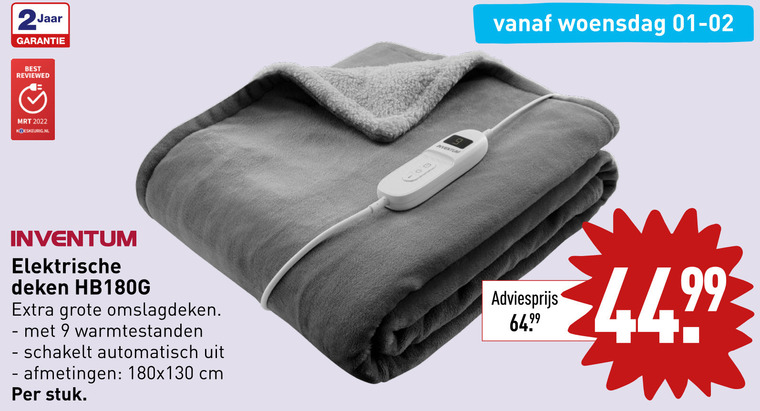 onder industrie Clip vlinder Inventum elektrische deken folder aanbieding bij Aldi - details