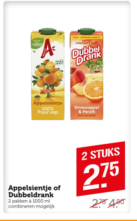 Dubbeldrank   fruitdrank folder aanbieding bij  Coop - details