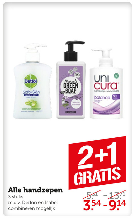 Unicura   handzeep folder aanbieding bij  Coop - details