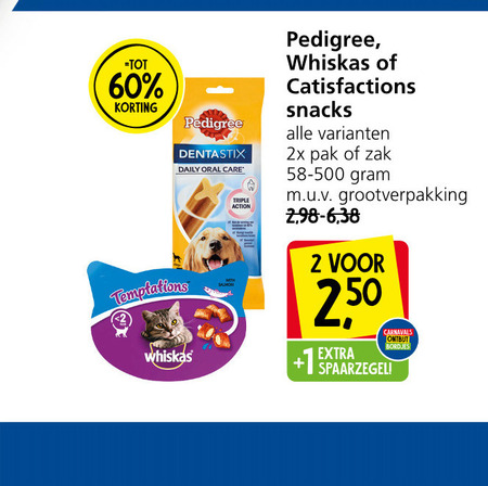 Pedigree Dentastix   kattensnacks, hondensnacks folder aanbieding bij  Jan Linders - details