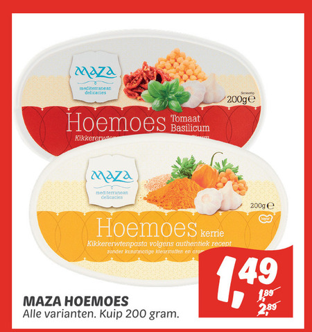 Maza   houmous folder aanbieding bij  Dekamarkt - details