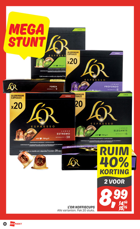Douwe Egberts L Or   koffiecups folder aanbieding bij  Dekamarkt - details