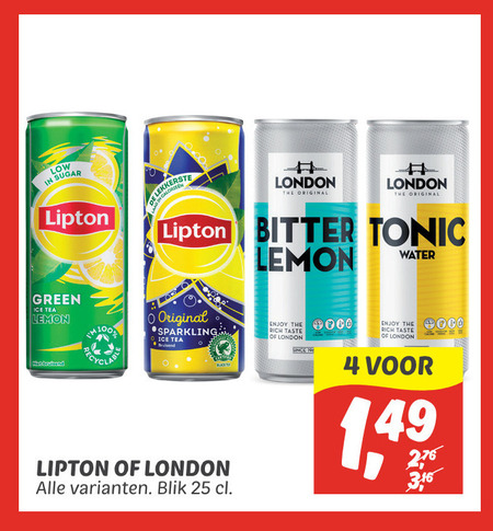 London   frisdrank, ice tea folder aanbieding bij  Dekamarkt - details