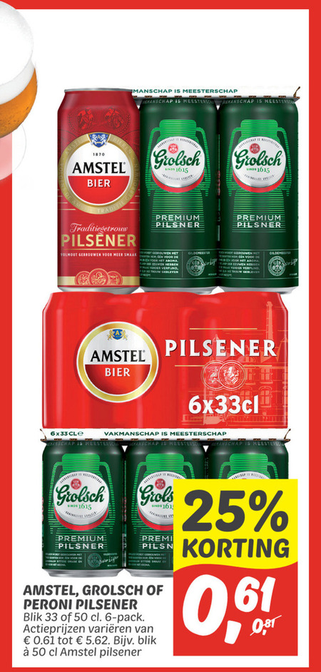 Amstel   speciaalbier, blikje bier folder aanbieding bij  Dekamarkt - details