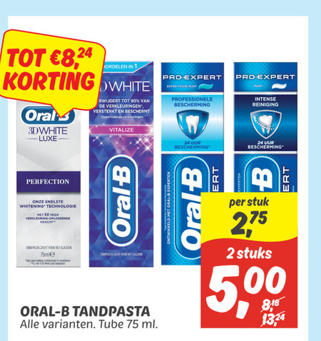 Oral-B   tandpasta folder aanbieding bij  Dekamarkt - details