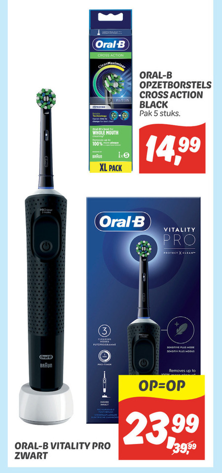 Braun Oral-B   opzetborstel, electrische tandenborstel folder aanbieding bij  Dekamarkt - details