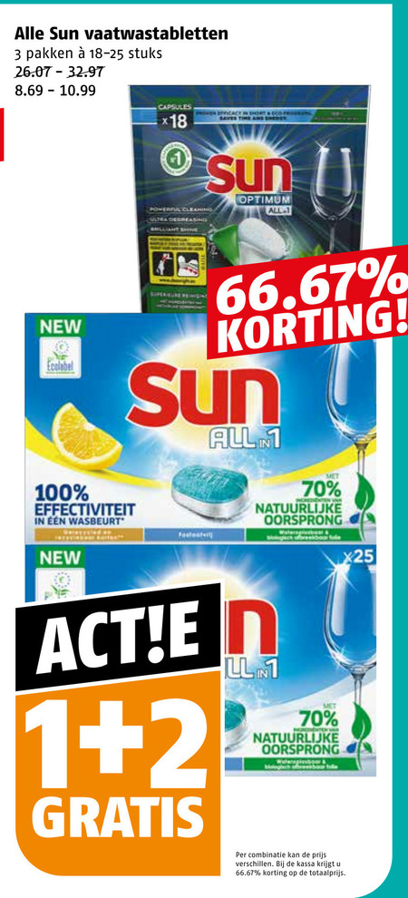 Sun   vaatwasmiddel folder aanbieding bij  Poiesz - details