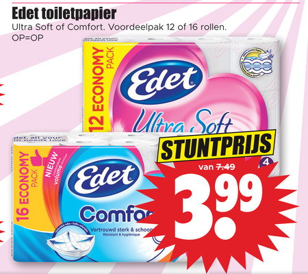 Edet   toiletpapier folder aanbieding bij  Dirk - details