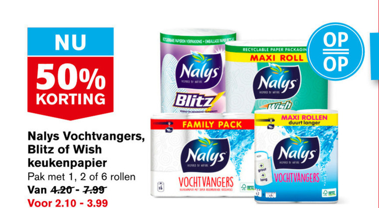 Nalys   keukenpapier folder aanbieding bij  Hoogvliet - details