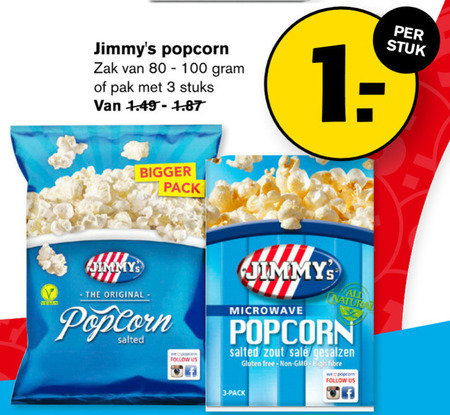 jimmys   popcorn folder aanbieding bij  Hoogvliet - details